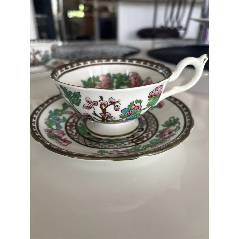 Coalport Indian Tree Fine Boan China Cup & Saucer Set EXCELLENT